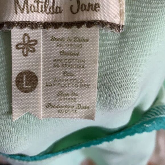 Matilda Jane Large tank top with teal lace trim - Picture 5 of 5